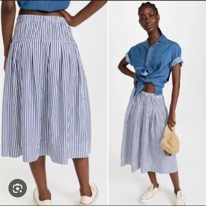 NWOT Alex Mill June Striped Skirt Blue Midi Skirt size M